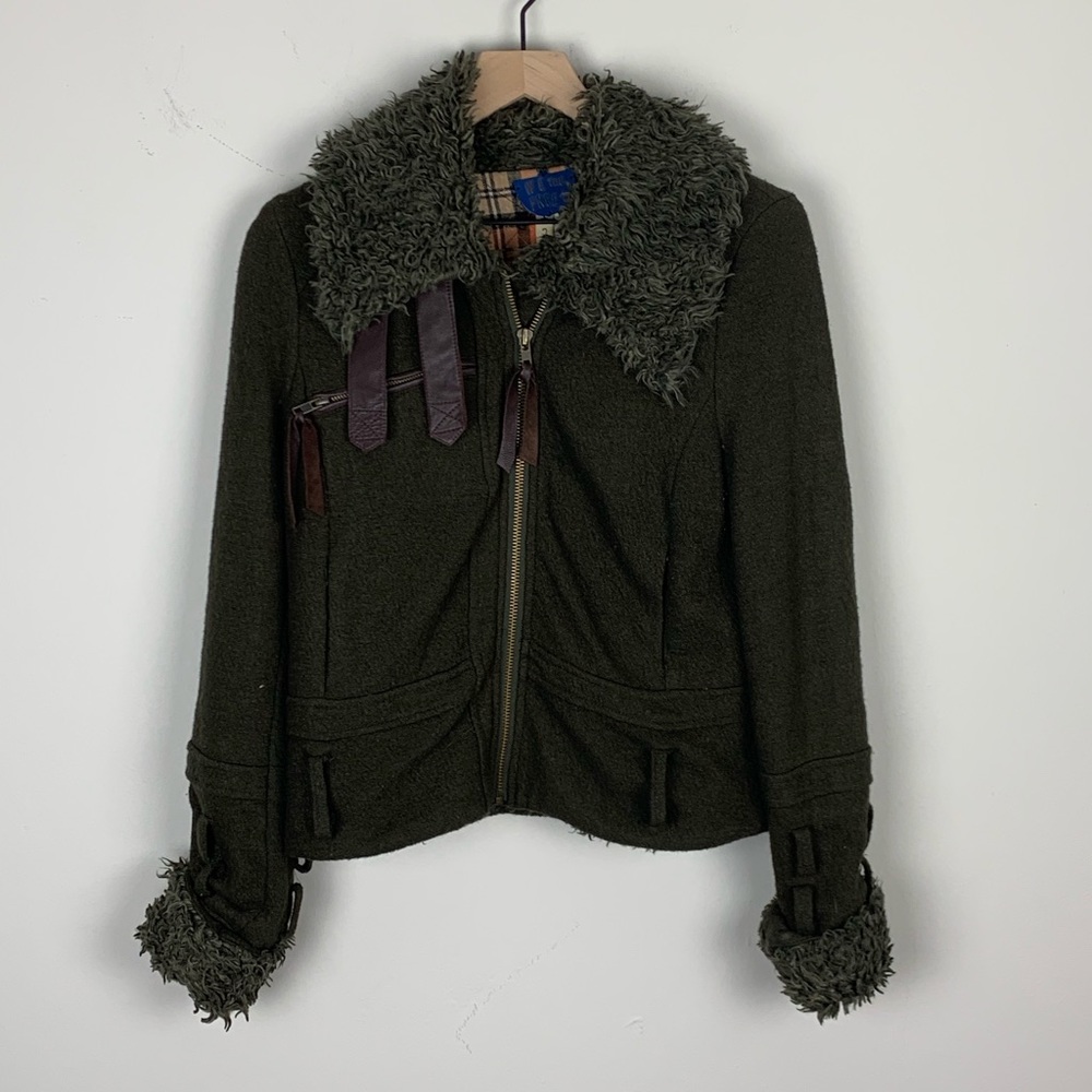 Free people Green utility Jacket sz2